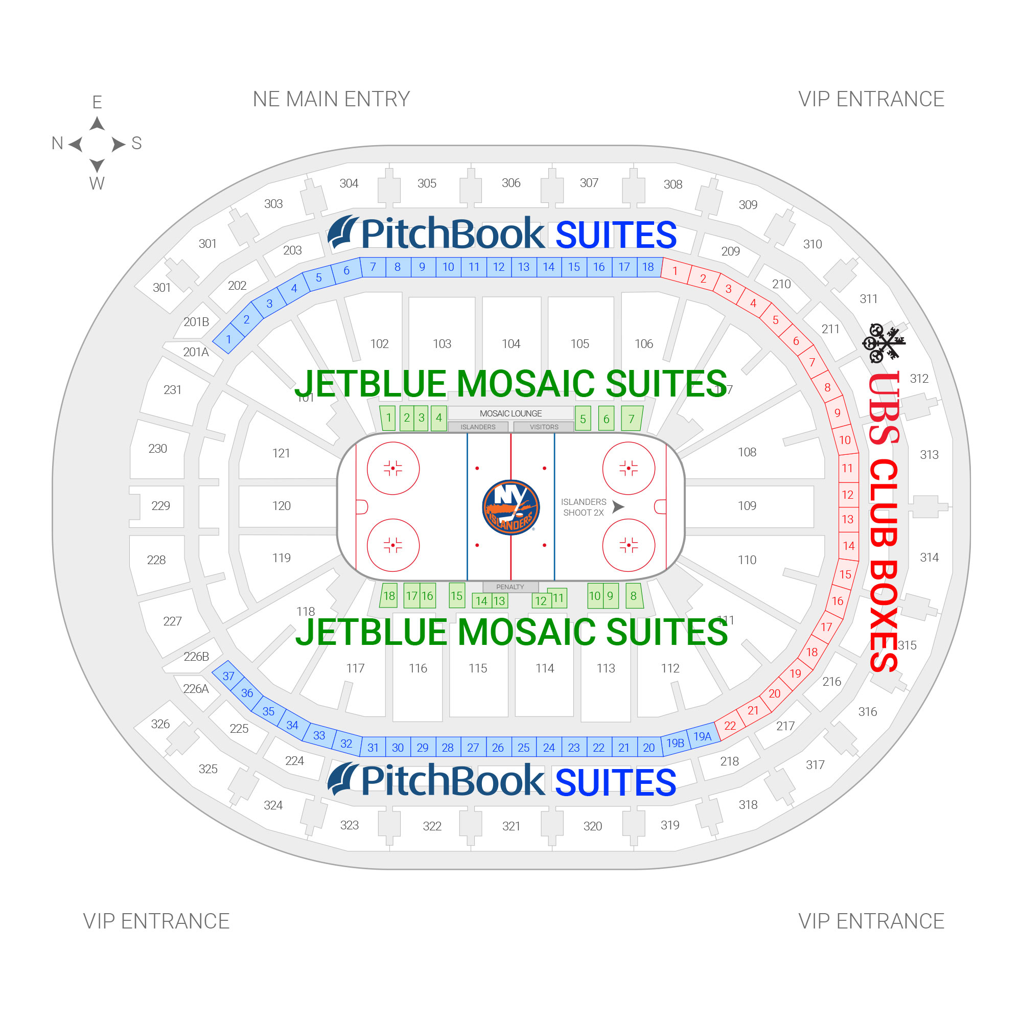 UBS Arena / New York Islanders Suite Map and Seating Chart